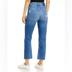MOTHER Superior The Tomcat Distressed Crop Blue Jeans Playing with Scissors 25